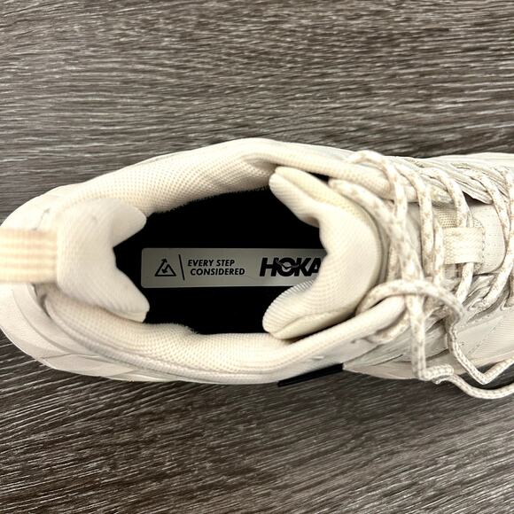 EUC HOKA Anacapa Low GTX Sneakers Eggnog Shifting Sand Vibram Trail Shoes 6.5 - Picture 8 of 16